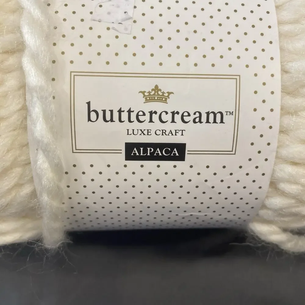 Buttercream Luxe Craft Alpaca Yarn 2 Skeins Cream 260 Yds 12 Oz Super Bulky #6